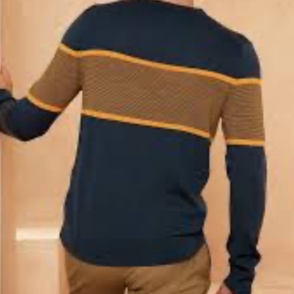 Banana Republic Factory Other - Banana Republic Factory Wool Sweater Mens Blue Gold long sleeve shirt New Sz XXL